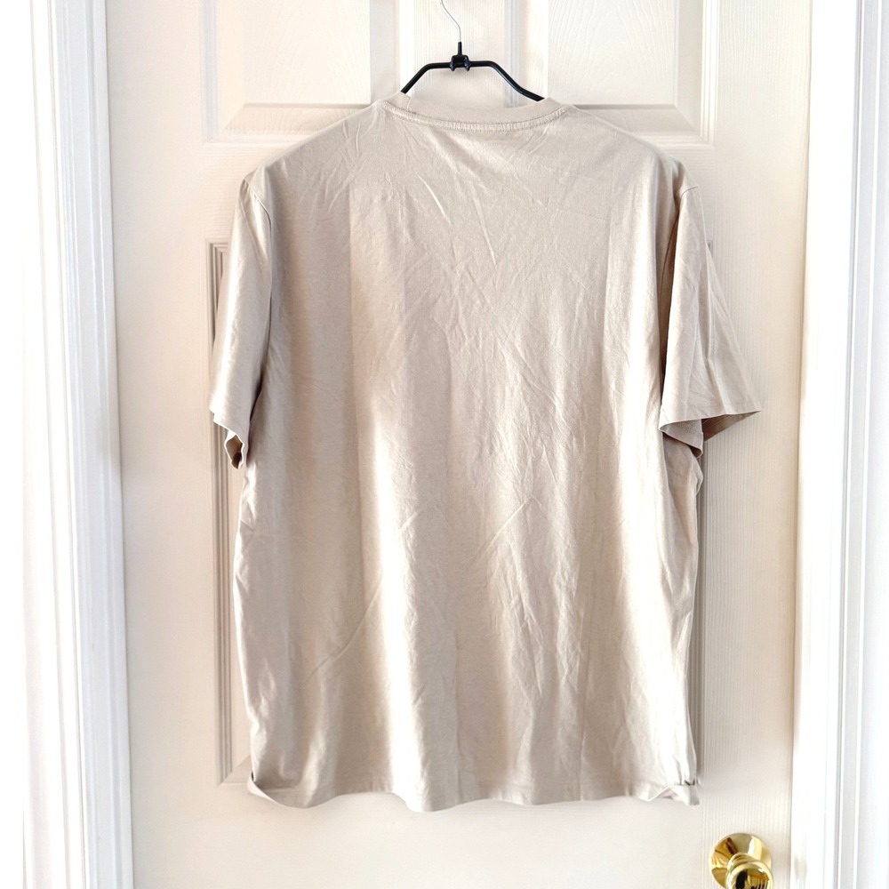 Everlane Uniform Organic Cotton Crew Neck T-Shirt Mens XL Beige Tan Short Sleeve - Picture 4 of 9